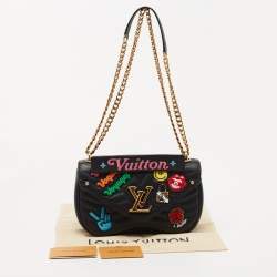 Pre Owned Louis Vuitton Black Leather New Wave Patches MM Bag