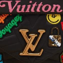 Pre Owned Louis Vuitton Black Leather New Wave Patches MM Bag