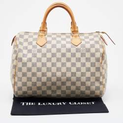 Pre Owned Louis Vuitton Damier Azur Canvas Speedy 30 Bag