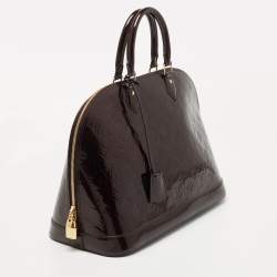 Pre Owned Louis Vuitton Amarante Monogram Vernis Alma GM Bag