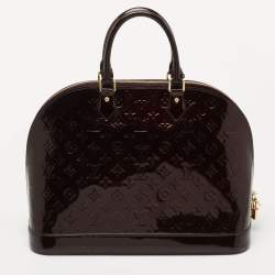 Pre Owned Louis Vuitton Amarante Monogram Vernis Alma GM Bag