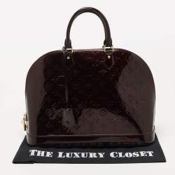 Pre Owned Louis Vuitton Amarante Monogram Vernis Alma GM Bag