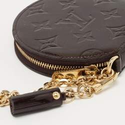 Pre Owned Louis Vuitton Amarante Monogram Vernis Porte Monnaie Round Coin Purse