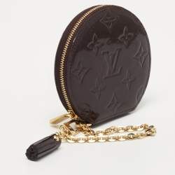 Pre Owned Louis Vuitton Amarante Monogram Vernis Porte Monnaie Round Coin Purse