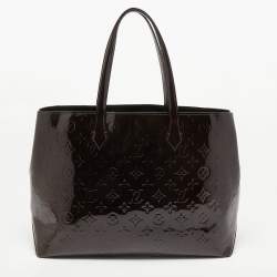 Pre Owned Louis Vuitton Amarante Monogram Vernis Wilshire MM Bag