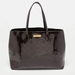 Pre Owned Louis Vuitton Amarante Monogram Vernis Wilshire MM Bag