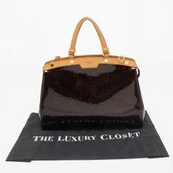Pre Owned Louis Vuitton Amarante Monogram Vernis Brea MM Bag