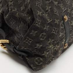 Pre Owned Louis Vuitton Black Monogram Denim Neo Cabby MM Bag