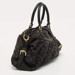 Pre Owned Louis Vuitton Black Monogram Denim Neo Cabby MM Bag