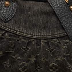 Pre Owned Louis Vuitton Black Monogram Denim Neo Cabby MM Bag