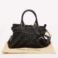 Pre Owned Louis Vuitton Black Monogram Denim Neo Cabby MM Bag