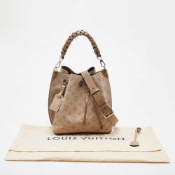 Pre Owned Louis Vuitton Gallet Monogram Mahina Leather Muria Bucket Bag