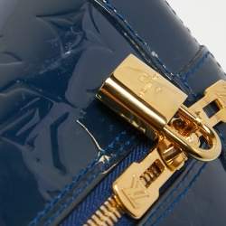 Pre Owned Louis Vuitton Grand Blue Monogram Vernis Alma PM Bag