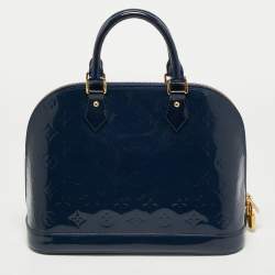 Pre Owned Louis Vuitton Grand Blue Monogram Vernis Alma PM Bag