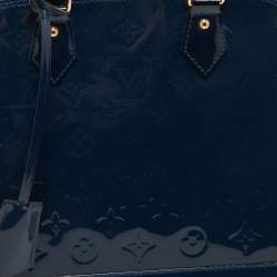 Pre Owned Louis Vuitton Grand Blue Monogram Vernis Alma PM Bag