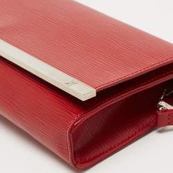Pre Owned Louis Vuitton Red Epi Leather Sevigne Clutch Bag