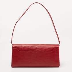 Pre Owned Louis Vuitton Red Epi Leather Sevigne Clutch Bag