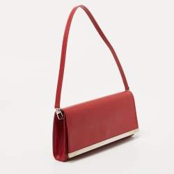 Pre Owned Louis Vuitton Red Epi Leather Sevigne Clutch Bag