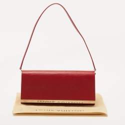 Pre Owned Louis Vuitton Red Epi Leather Sevigne Clutch Bag