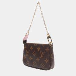 Pre Owned Louis Vuitton Brown Canvas Monogram Transatlantic Christmas Mini Pochette Accessoires Clutch Bag 