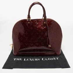 Pre Owned Louis Vuitton Rouge Fauviste Monogram Vernis Alma GM Bag
