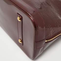 Pre Owned Louis Vuitton Rouge Fauviste Monogram Vernis Alma GM Bag