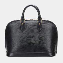 Pre Owned Louis Vuitton Black Epi Leather Alma PM Top Handle Bag