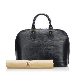 Pre Owned Louis Vuitton Black Epi Leather Alma PM Top Handle Bag