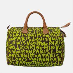 Louis Vuitton Speedy - Edition Graffiti Handbag in Green Monogram Canvas