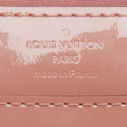 Pre Owned Louis Vuitton Rose Velours Patent Leather Louise Clutch