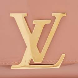Pre Owned Louis Vuitton Rose Velours Patent Leather Louise Clutch