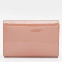 Pre Owned Louis Vuitton Rose Velours Patent Leather Louise Clutch