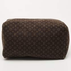 Pre Owned Louis Vuitton Fusain Monogram Mini Lin Canvas Speedy 30 Bag