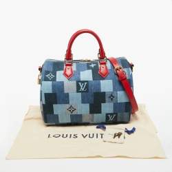 Louis Vuitton Damier Monogram Denim Patchwork Speedy Bandoulier 30 Bag