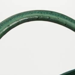 Pre Owned Louis Vuitton Green Ostrich Capucines PM Bag