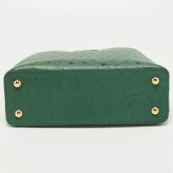Pre Owned Louis Vuitton Green Ostrich Capucines PM Bag