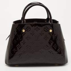 Pre Owned Louis Vuitton Amarante Monogram Vernis Montaigne BB Bag