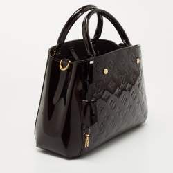 Pre Owned Louis Vuitton Amarante Monogram Vernis Montaigne BB Bag