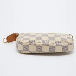 Pre Owned Louis Vuitton Damier Azur Canvas Mini Pochette Clutch