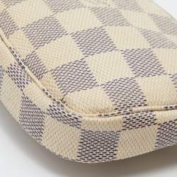 Pre Owned Louis Vuitton Damier Azur Canvas Mini Pochette Clutch