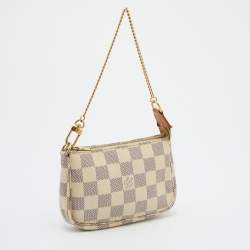 Pre Owned Louis Vuitton Damier Azur Canvas Mini Pochette Clutch
