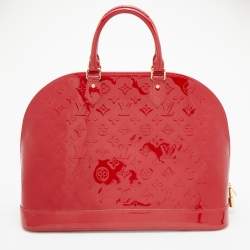 Pre Owned Louis Vuitton Pomme D’amour Monogram Vernis Alma MM Bag