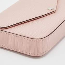 Pre Owned Louis Vuitton Rose Ballerine Epi Leather Pochette Felicie Bag