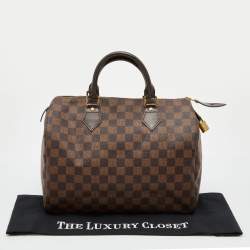 Pre Owned Louis Vuitton Damier Ebene Canvas Speedy 30 Bag