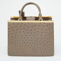 Pre Owned Louis Vuitton Taupe Ostrich Deesse PM Bag