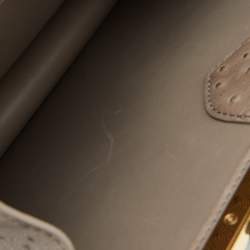 Pre Owned Louis Vuitton Taupe Ostrich Deesse PM Bag