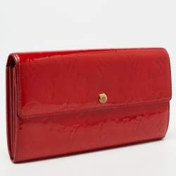Louis Vuitton Red Monogram Vernis Sarah Wallet