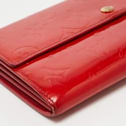 Louis Vuitton Red Monogram Vernis Sarah Wallet