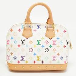 Pre Owned Louis Vuitton White/Multicolor Monogram Canvas Alma PM Bag