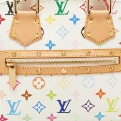 Pre Owned Louis Vuitton White/Multicolor Monogram Canvas Alma PM Bag